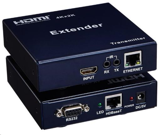 Obrázek PremiumCord HDMI HDBaseT 4K extender na 100m, over IP, jeden vysílač na více přijímačů