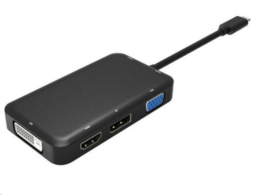 Obrázek PREMIUMCORD Převodník USB3.1 typ C na HDMI + DVI + VGA + DisplayPort + PD charge