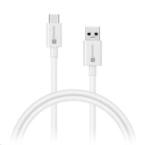 Obrázek CONNECT IT Wirez USB-C (Type C) -> USB-A, USB 3.1 Gen 1, bílá, 2 m