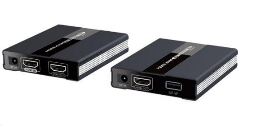 Obrázek PREMIUMCORD HDMI extender s USB na 60m přes jeden kabel Cat5/6, bez zpoždění