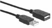 Obrázek Manhattan USB kabel, USB 2.0, Male na Female, 480 Mbps, 1m, černá