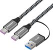 Obrázek PremiumCord kabel USB-C (USB 3.2 GEN 2, 5A, 100W, 20Gbit/s) bavlněný oplet, 2m