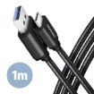 Obrázek AXAGON BUCM3-AM10AB, SPEED kabel USB-C <-> USB-A, 1m, USB 3.2 Gen 1, 3A, ALU, oplet, černý