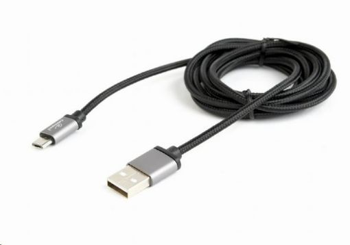 Obrázek GEMBIRD Kabel USB A Male/Micro B Male 2.0, 1,8m, opletený, černý, blister