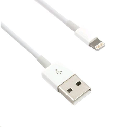 Obrázek C-TECH kabel USB 2.0 Lightning (IP5 a vyšší) nabíjecí a synchronizační kabel, 2m, bílý