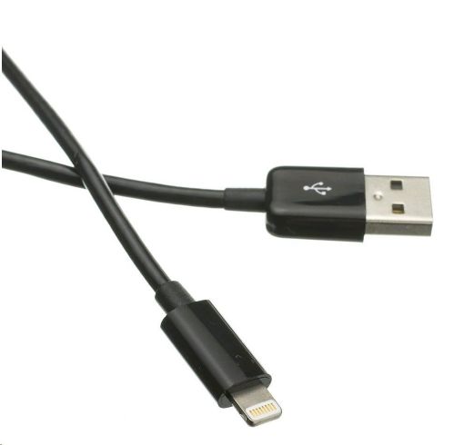 Obrázek C-TECH kabel USB 2.0 Lightning (IP5 a vyšší) nabíjecí a synchronizační kabel, 1m, černý