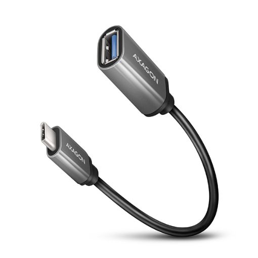 Obrázek AXAGON RUCM-AFAC, kabelová redukce USB-C (M) <-> USB-A (F), 20cm, USB 3.2 Gen 1, 3A, ALU