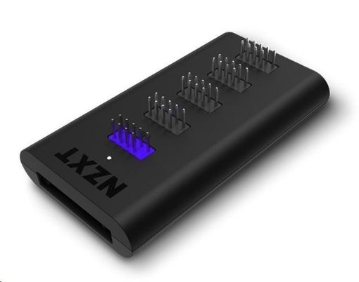 Obrázek NZXT USB hub AC-IUSBH-M3, interní, 4xUSB 2.0 výstup, 1xUSB 2.0 vstup, 1xSATA, uzavřené magnetické tělo, černá