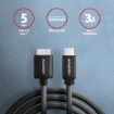 Obrázek AXAGON BUMM3-CM10AB, SPEED kabel Micro-B USB <-> USB-C, 1m, USB 3.2 Gen 1, 3A, ALU, tpe, černý