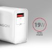 Obrázek AXAGON ACU-QC19W, QC nabíječka do sítě 19W, 1x USB-A port, QC3.0/AFC/FCP/SMART, bílá