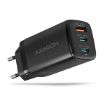 Obrázek AXAGON ACU-DPQ65, GaN nabíječka do sítě 65W, 3x port (USB-A + dual USB-C), PD3.0/QC4+/PPS/Apple, černá