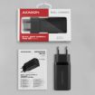 Obrázek AXAGON ACU-DPQ65, GaN nabíječka do sítě 65W, 3x port (USB-A + dual USB-C), PD3.0/QC4+/PPS/Apple, černá