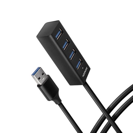 Obrázek AXAGON HUE-M1AL, 4x USB 3.2 Gen 1 MINI hub, kovový, kabel USB-A 1.2m