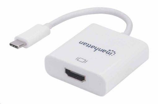 Obrázek Manhattan adaptér USB-C na HDMI, USB-C Male na HDMI Female, bílá