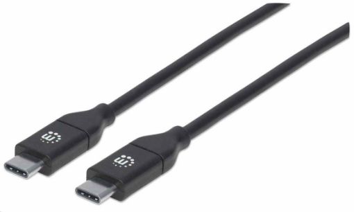 Obrázek Manhattan USB-C kabel, USB 2.0, Male na Male, 480 Mbps, 5 A, 2m, černá