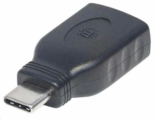 Obrázek Manhattan USB adaptér, USB 3.1 Gen 1, USB-C Male na USB-A Female, 5 Gbps, černá