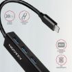 Obrázek AXAGON HMC-GL3A, USB 3.2 Gen 1 hub, porty 3x USB-A + Gigabit Ethernet, kovový, kabel USB-C 20cm