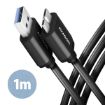 Obrázek AXAGON BUMM3-AM10AB, SPEED kabel Micro-B USB <-> USB-A, 1m, USB 3.2 Gen 1, 3A, ALU, tpe, černý