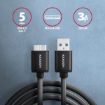 Obrázek AXAGON BUMM3-AM10AB, SPEED kabel Micro-B USB <-> USB-A, 1m, USB 3.2 Gen 1, 3A, ALU, tpe, černý