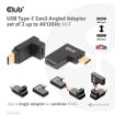 Obrázek Club3D set adapterů USB-C Gen2 angled adapter set of 2, 4K120Hz, 240W, (M/F)