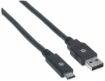 Obrázek Manhattan USB kabel, USB 3.2 Gen 1, USB-A Male na USB-C Male, 5 Gbps, 2m, černá