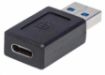 Obrázek Manhattan USB adaptér, USB 3.1 Gen 2, USB-A Male na USB-C Female, 10 Gbps, černá