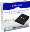 Obrázek VERBATIM externí mechanika Ultra HD 4K Blu-ray External Slimline Writer (USB 3.1, USB-C) + zdarma 25GB médium +NERO