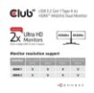 Obrázek Club3D Adaptér USB A na 2xHDMI 2.0 Dual Monitor 4K 60Hz (M/F)