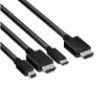 Obrázek Club3D adaptér aktivní USB Type-C + Mini DP 1.2 + HDMI na HDMI 4K60Hz HDR, M/M, 32AWG