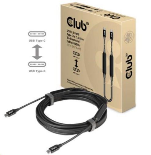 Obrázek Club3D Kabel USB 3.2 Gen2 Type-C to C Active Bi-directional (M/M) 8K60Hz, 5m