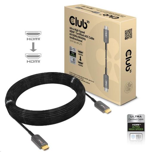 Obrázek Club3D Kabel HDMI, Ultra Rychlý HDMI™ Certifikovaný AOC Cable, 4K120Hz/ 8K60Hz (M/M), 15m