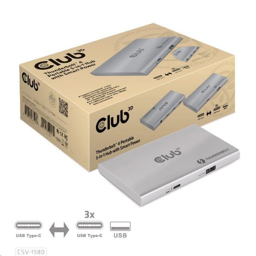 Obrázek Club3D hubThunderbolt 4 Portable 5-in-1 Hub with Smart Power