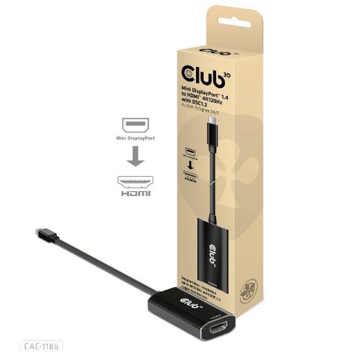 Obrázek Club3D aktivní adaptér mini DisplayPort 1.4 na HDMI 4K120Hz s DSC1.2 M/F