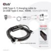 Obrázek Club3D nabíjecí kabel USB Type-C, Y charging cable to 2x USB Type-C max. 100W, 1.83m/6ft M/M