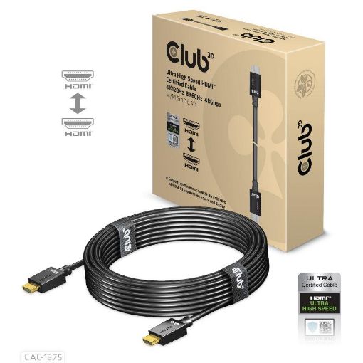 Obrázek Club3D Ultra Rychlý HDMI™ Certifikovaný, 4K120Hz 8K60Hz 48Gbps M/M 5m/16.4ft, 28 AWG