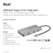 Obrázek Club3D hub USB-C, 9-in-1 hub s HDMI, VGA, 2x USB Gen1 Type-A, RJ45, 100W PD