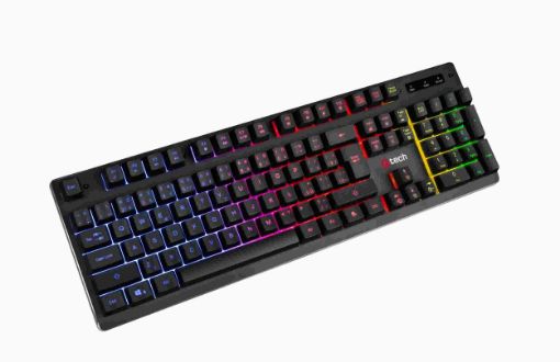 Obrázek C-TECH klávesnice herní polomechanická Iris (GKB-08), casual gaming, CZ/SK, duhové podsvícení, USB