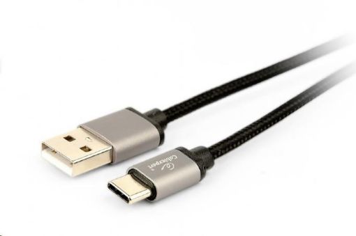 Obrázek GEMBIRD Kabel USB na USB-C kabel (AM/CM), 1,8m, opletený, černý, blister