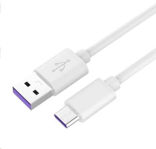 Obrázek PremiumCord Kabel USB 3.1 C/M - USB 2.0 A/M, Super fast charging 5A, bílá, 1m