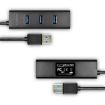 Obrázek AXAGON HUE-S2BL, 4x USB 3.0 CHARGING hub, micro USB nap. konektor, kabel USB-A 1.2m