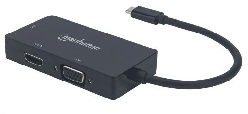 Obrázek MANHATTAN Adaptér - Converter A/V USB-C 3v1 (HDMI, VGA, DVI)