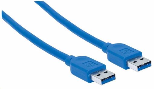 Obrázek Manhattan USB-A kabel, USB 3.0, Male na Male, 5 Gbps, 1.8m, modrá