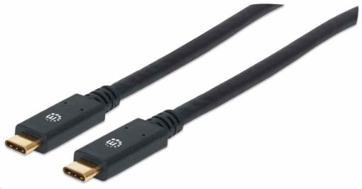 Obrázek Manhattan USB-C kabel, USB 3.1, Gen 1, USB-C Male na USB-C Male, 5 Gbps, 2m, černá