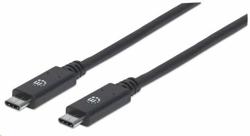 Obrázek Manhattan USB-C kabel, USB 3.1 Gen 2, USB-C Male na USB-C Male, 10 Gbps, 5 A, 1m, černá