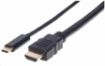 Obrázek Manhattan kabel USB-C na HDMI, 2m, černá