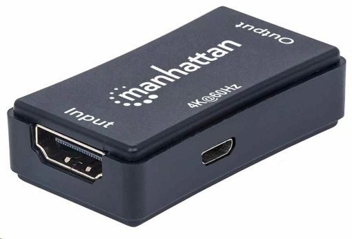 Obrázek Manhattan HDMI opakovač, 4K HDMI Repeater, aktivní, do 40m, černá