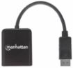 Obrázek Manhattan rozbočovač, MST hub, DisplayPort na Dual DisplayPort (M/F), 4K@30Hz, černá