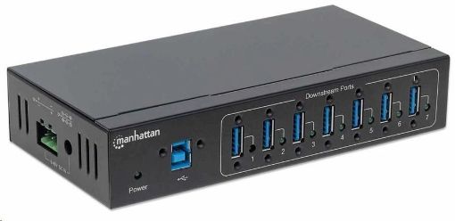 Obrázek Manhattan hub, 7-portů, USB 3.0 Type-A, černá