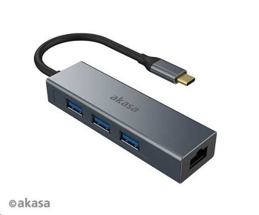 Obrázek AKASA adaptér USB Type-C 4-In-1 Hub with Ethernet