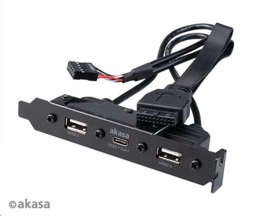 Obrázek AKASA adaptér MB interní, Type-C USB3.1 Gen1 internal adapter cable + Type-A USB2.0  ports, 40 cm